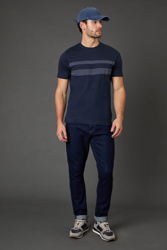 Burton Burton Men's Navy Chest Stripe T-Shirt - 2