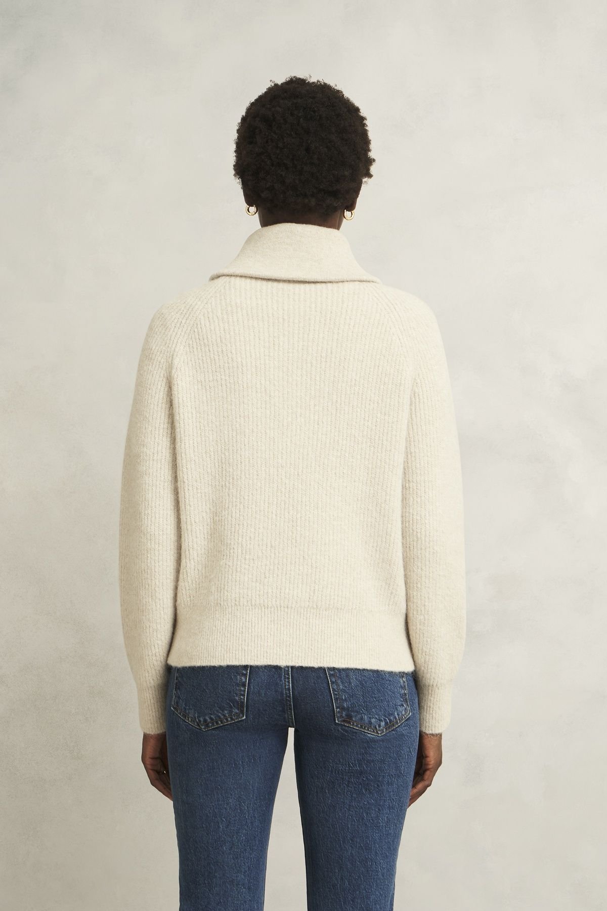 Hobbs London Hobbs London Women's Sandy Zip Up Jumper in Cream - 4