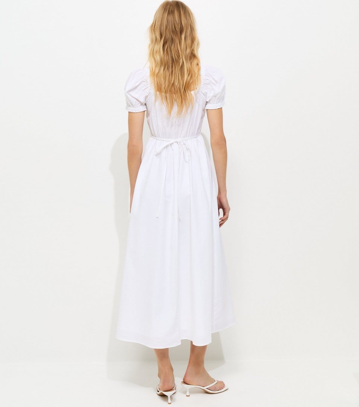 New Look Women's White Lace Trim Milkmaid Midi Dress New Look - 4