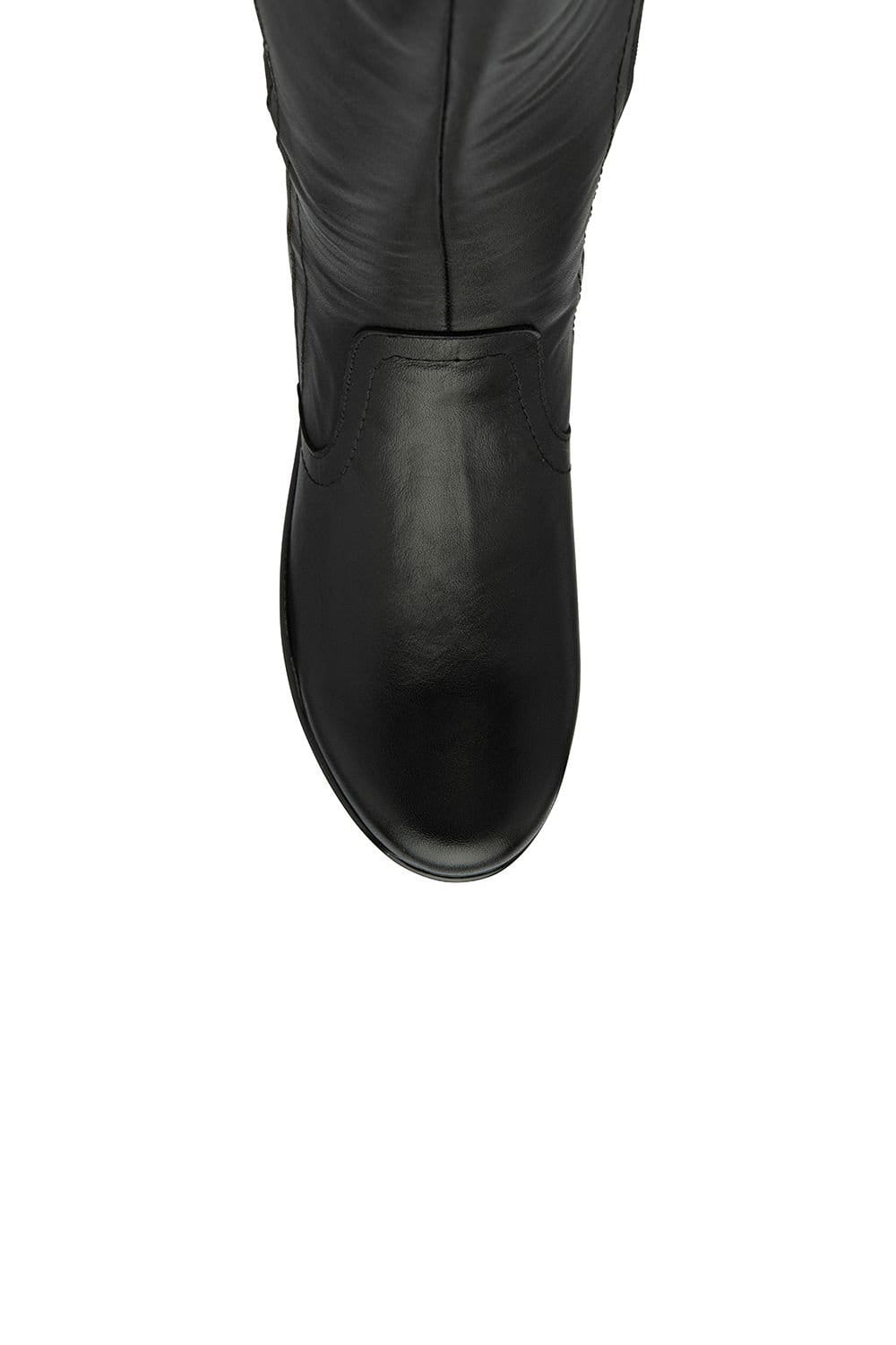 Lotus Lotus Women's 'Fitzgerald' Leather Wedge Mid-Calf Boots in Black - 4