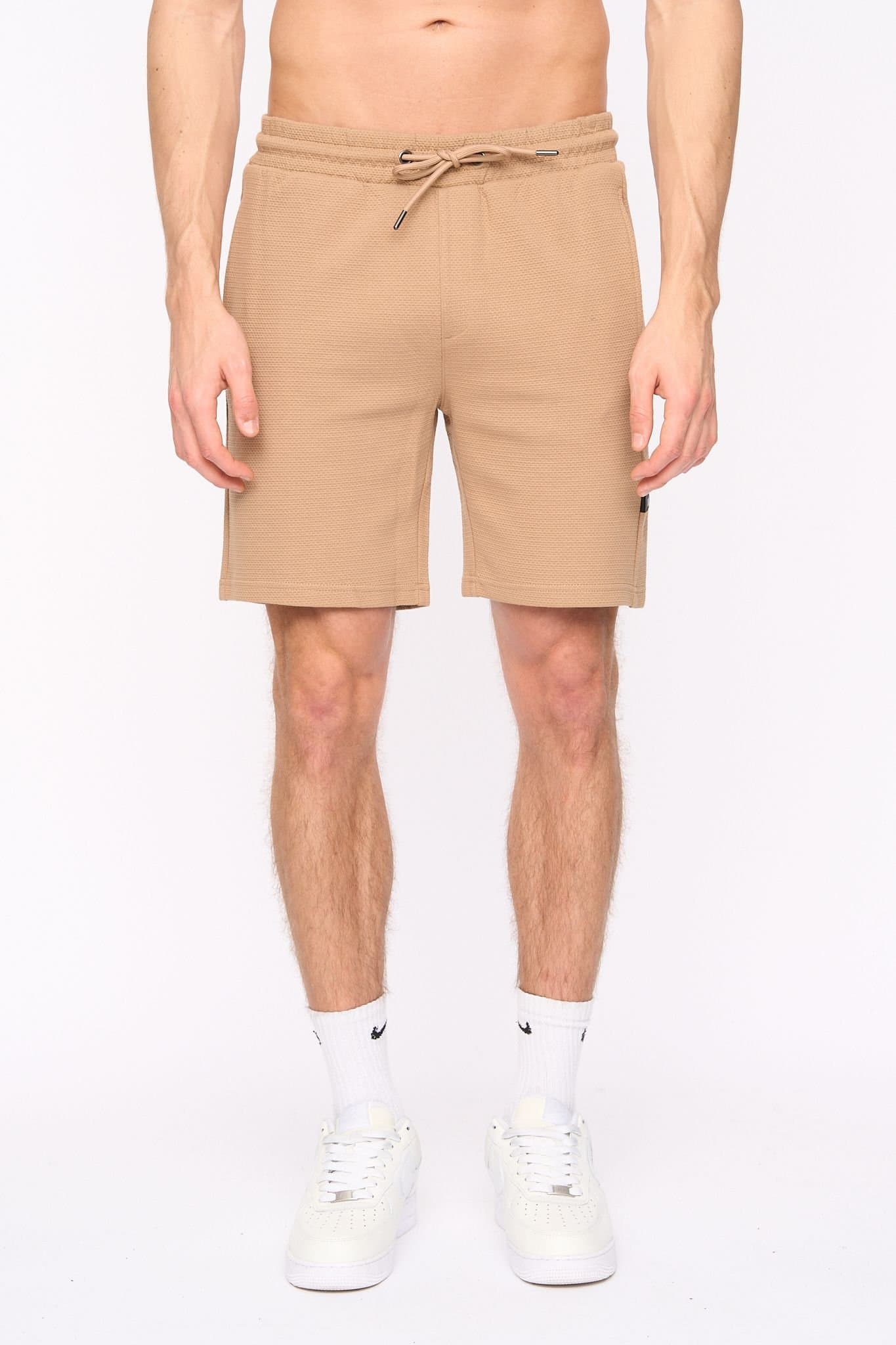 Duck&Cover Duck&Cover Men's Topfield Comfortable Textured Everyday Shorts in Light Sand