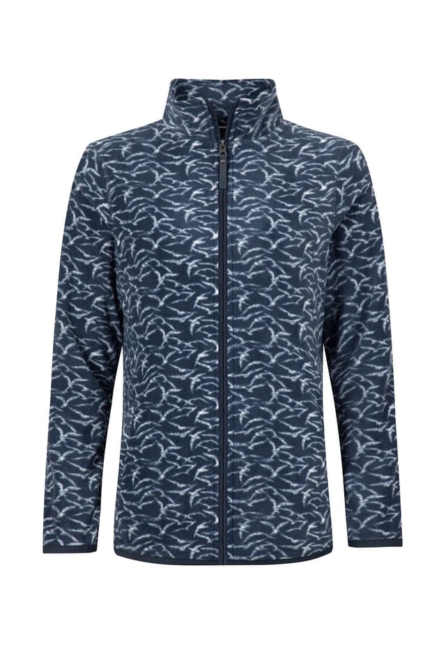 Weird Fish Weird Fish Women's Roch Full Zip Printed Microfleece in Blue - 2