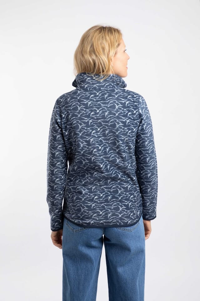 Weird Fish Weird Fish Women's Roch Full Zip Printed Microfleece in Blue - 3