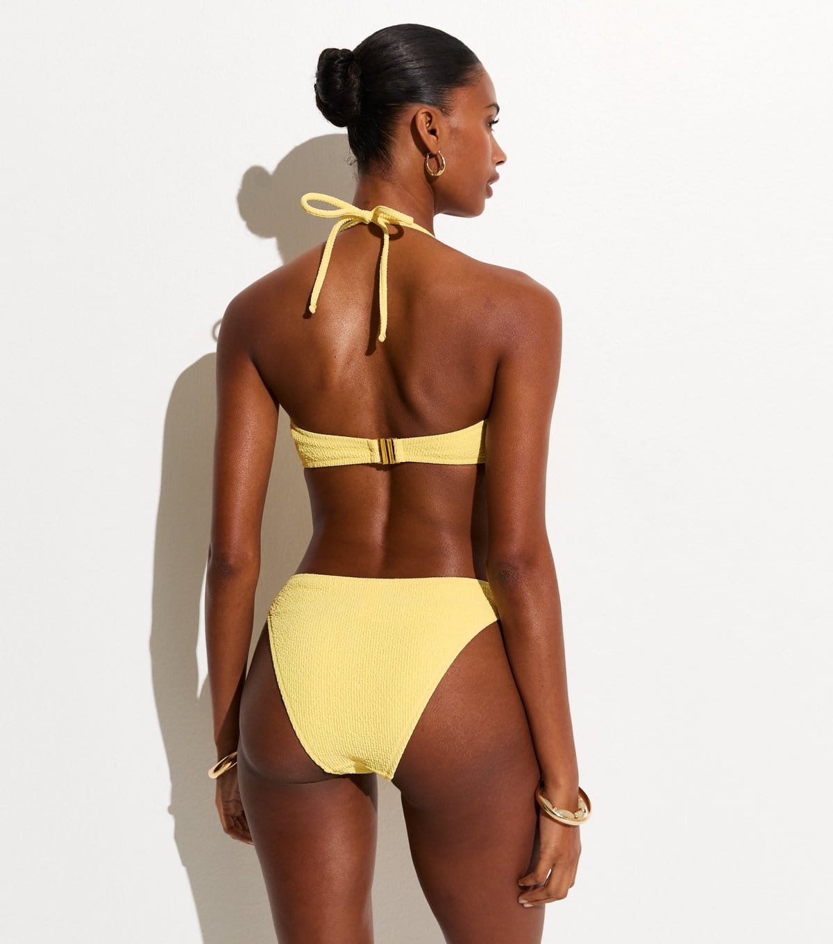 New Look Women's Light Yellow Crinkle Bandeau Bikini Top New Look - 4
