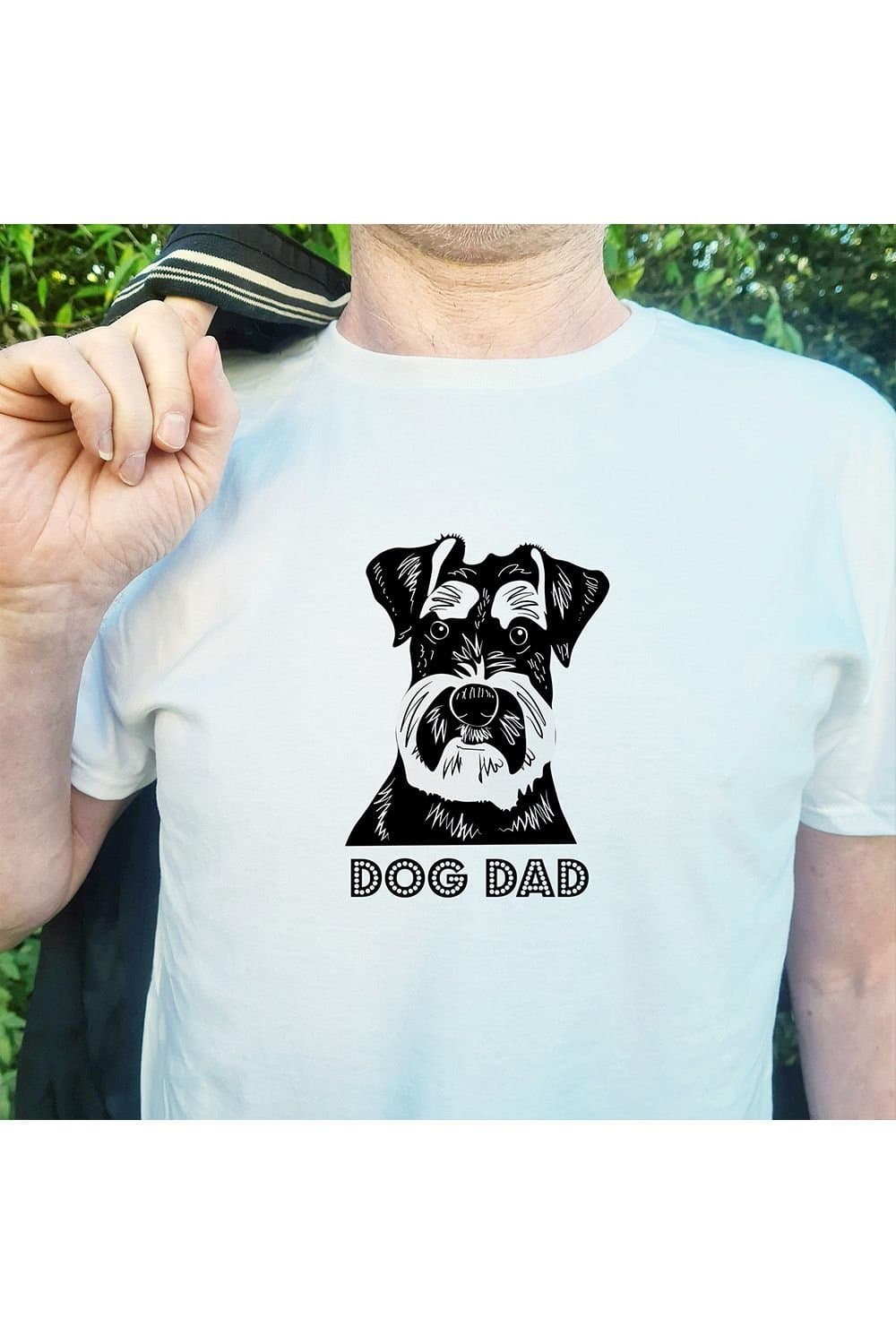 Afewhometruths Afewhometruths Men's Schnauzer Dog Dad T-Shirt in White