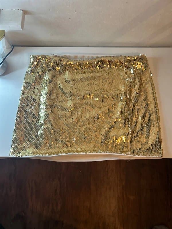Bershka Gold Sequin Skirt