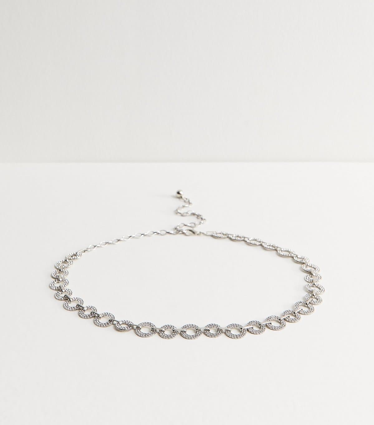 New Look Silver Tone Diamante Chain Belt New Look