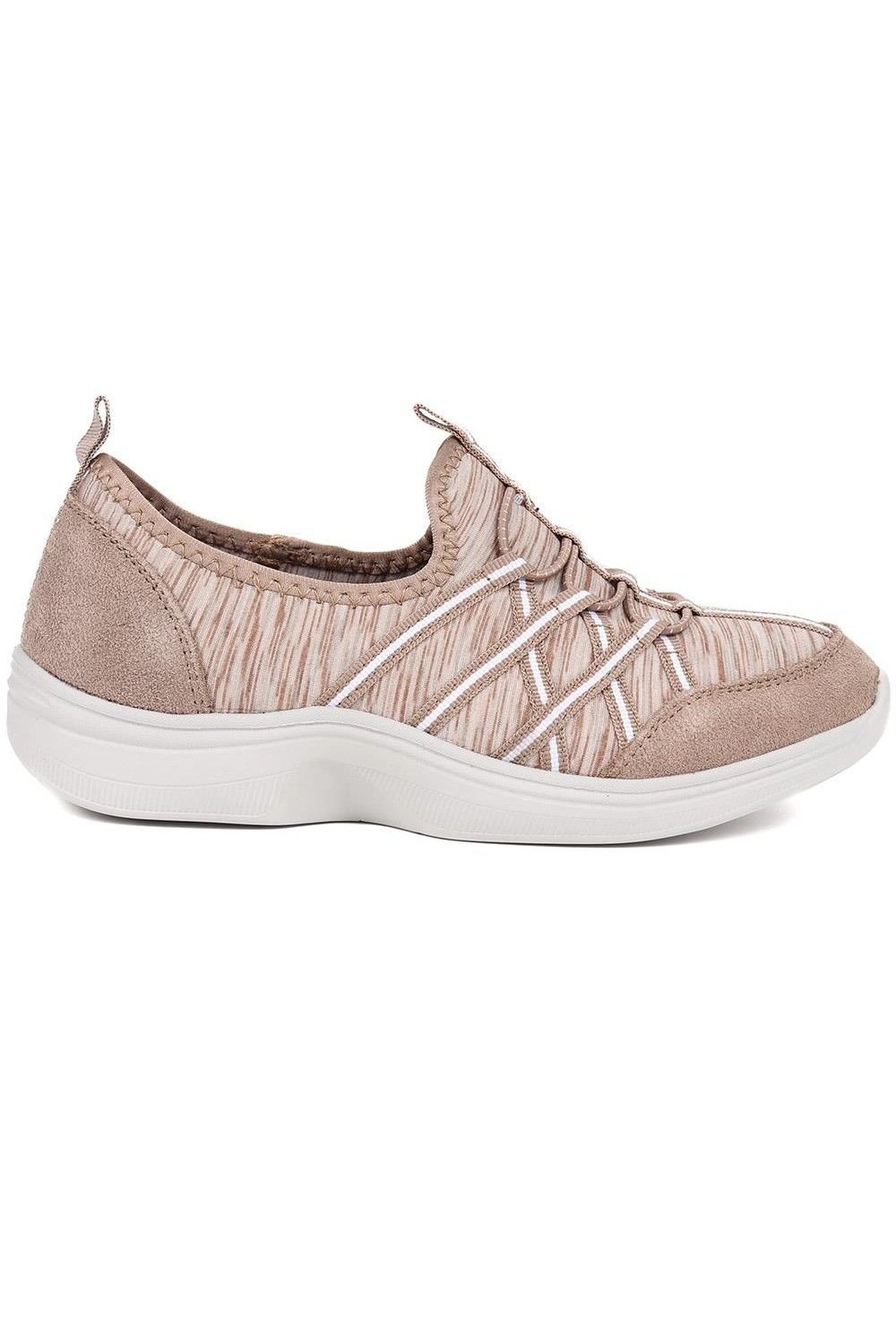 Easyfit Easyfit Women's Extra-Wide Bungee Lace Trainers in Taupe - 2