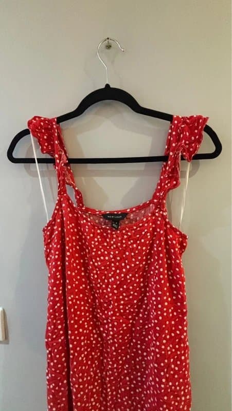 New Look New look red and white sporty midi dress size 10