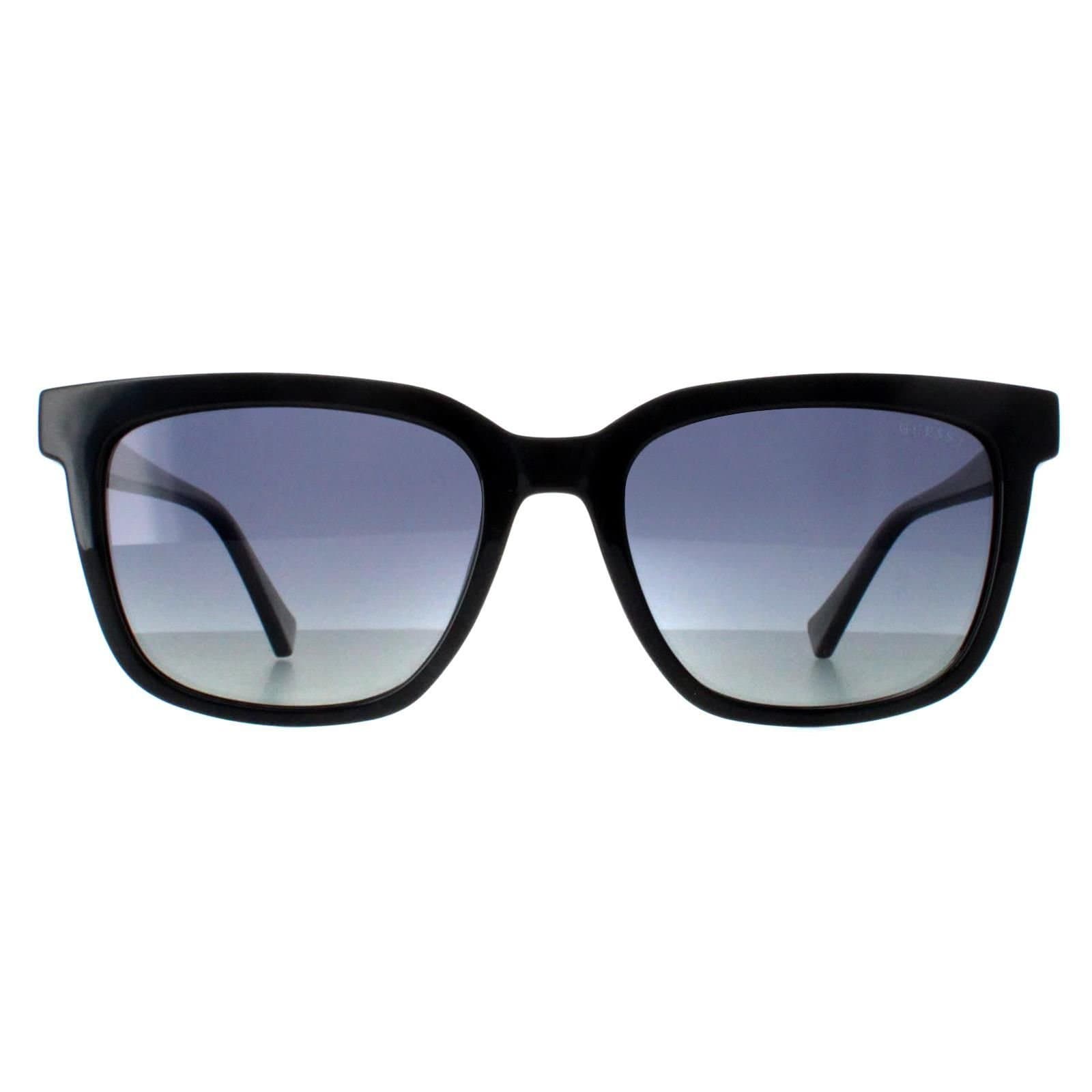 Guess Guess Men's Square Shiny Black Smoke Polarized GU00050