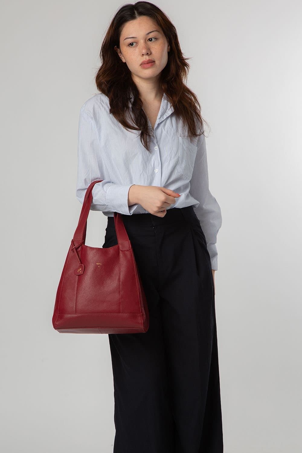 NiNa Amora NiNa Amora Dark Red Leather Handbag