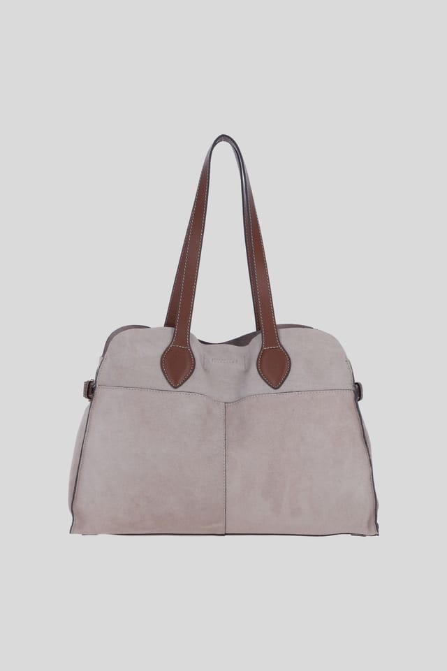 Brampton London Brampton London Women's Real Suede Leather Shoulder Bag with Tassel Charm in Natural - 3