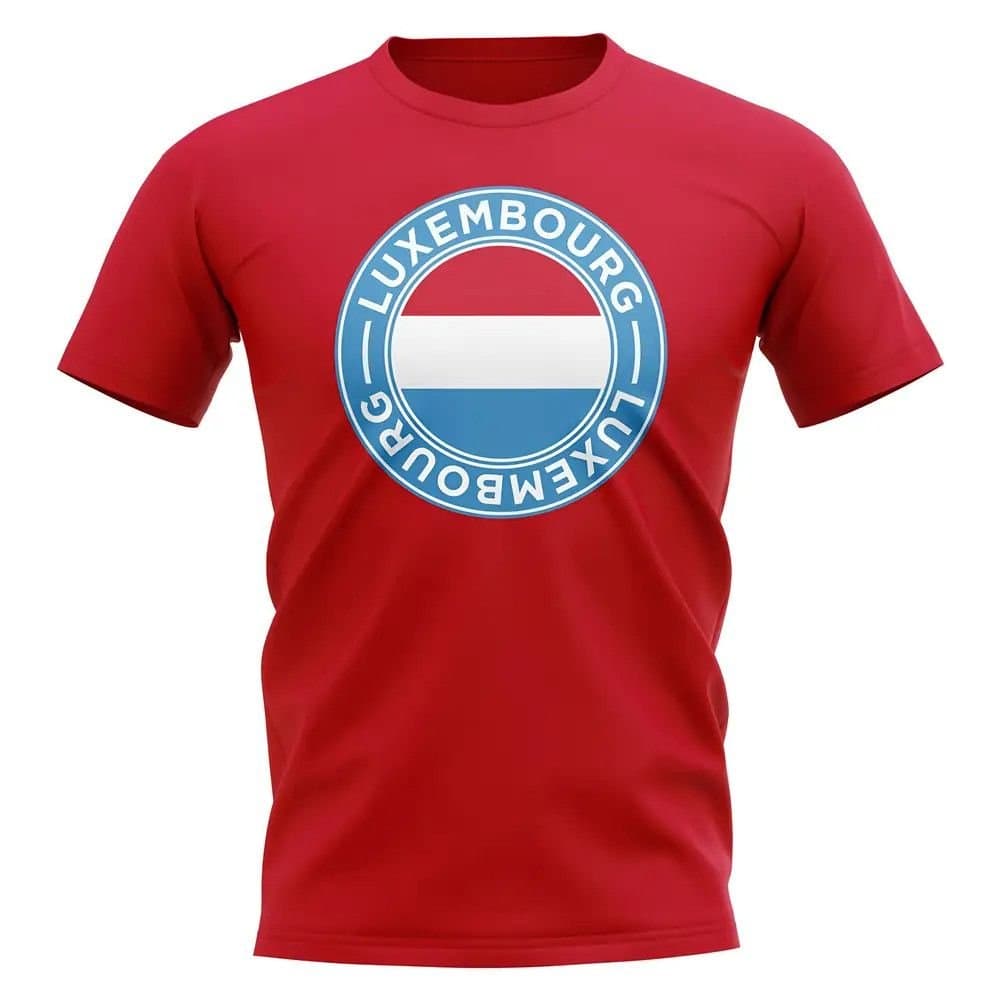 Luxembourg Luxembourg Men's Personalised Football Badge T-Shirt in Red