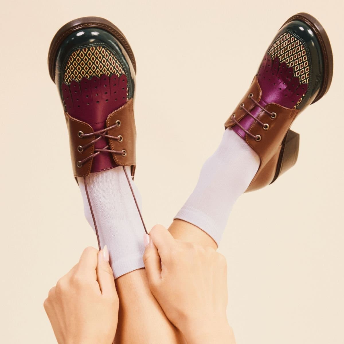 Embassy London Embassy London Women's Retro Tone - Green & Brown & Purple