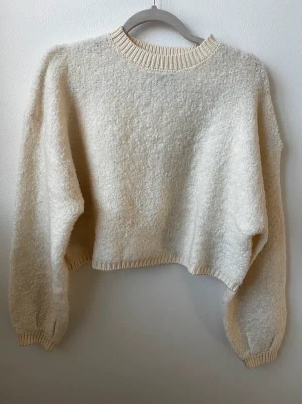 ASOS ASOS high neck boucle jumper in cream XS new