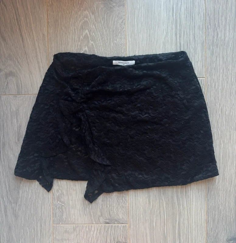 Peppermayo Peppermayo black lace mini skirt