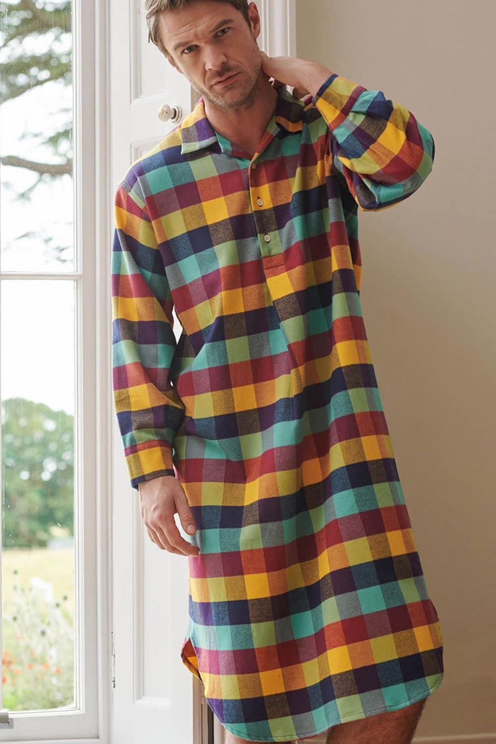 British Boxers British Boxers Men's 'Edinburgh' Check Brushed Cotton Nightshirt