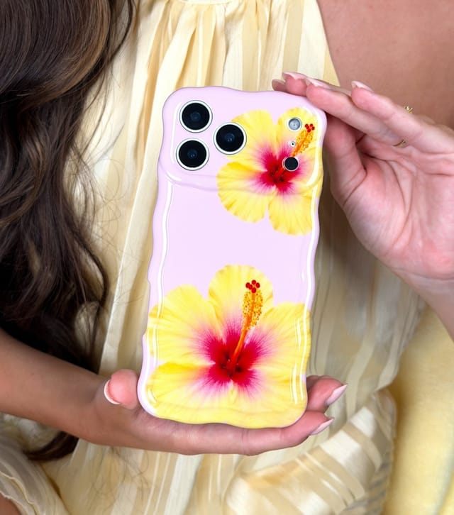Coconut Lane Light Pink Crush Hibiscus Print Phone Case Coconut Lane New Look - 3