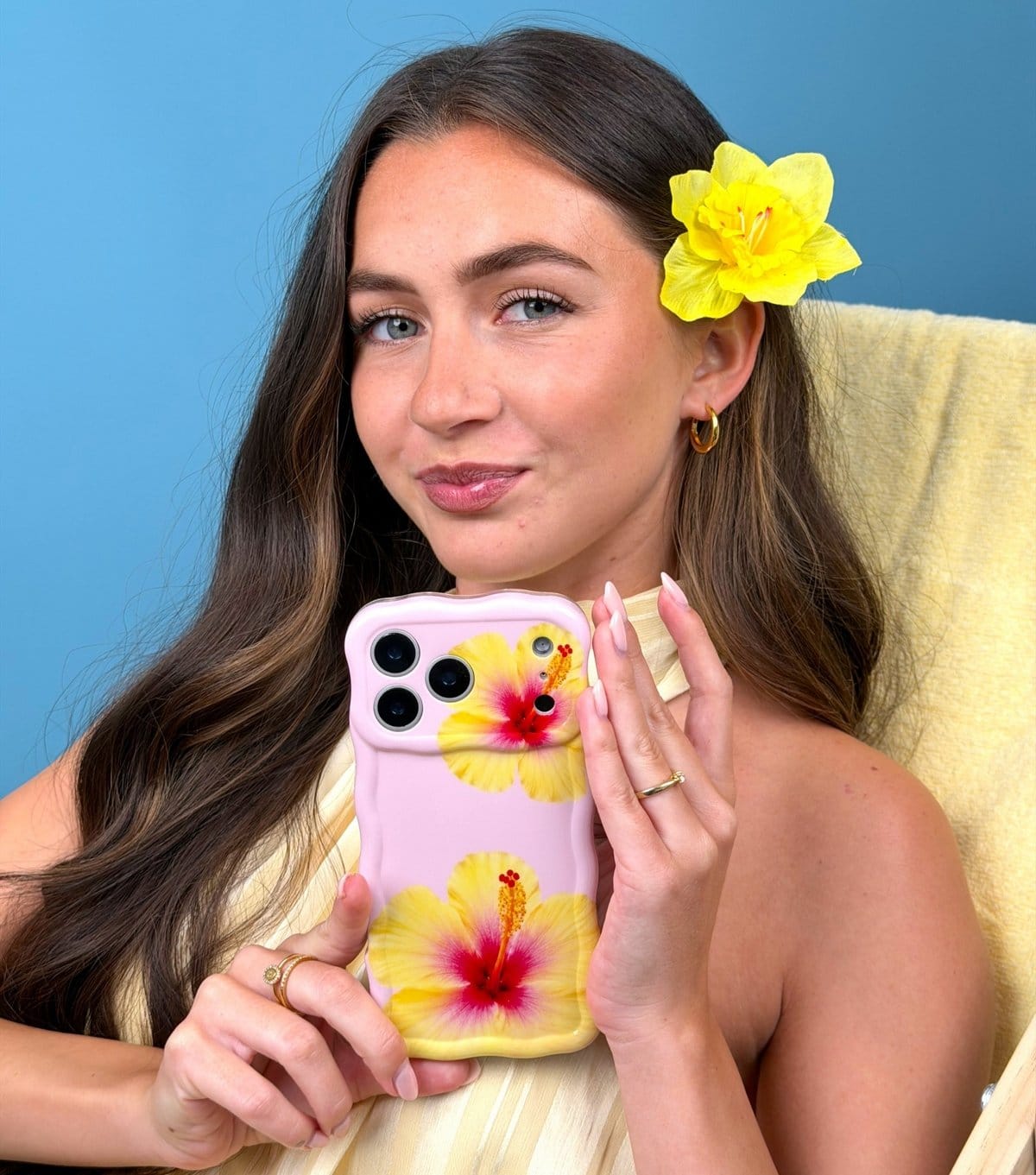 Coconut Lane Light Pink Crush Hibiscus Print Phone Case Coconut Lane New Look - 4