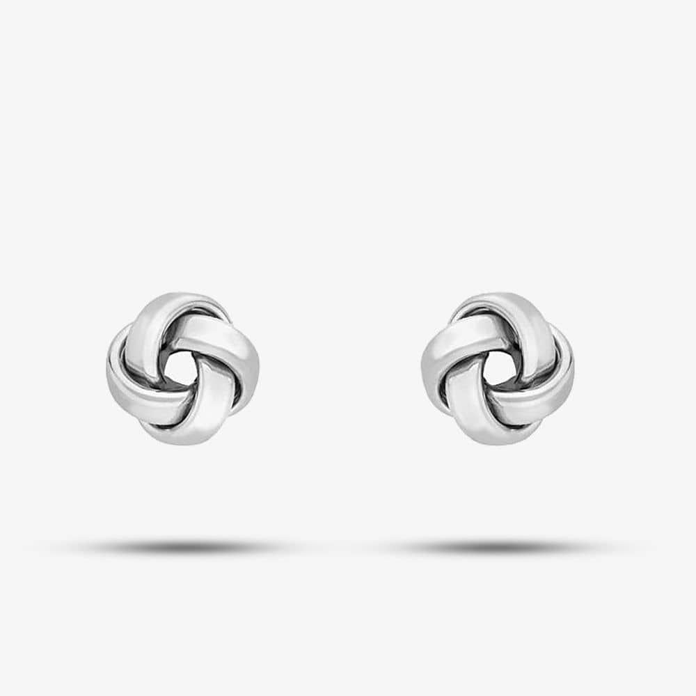 T.H.Baker T.H.Baker Women's 9ct White Gold Knot Stud Earrings 5.55.6199 in Silver - 3
