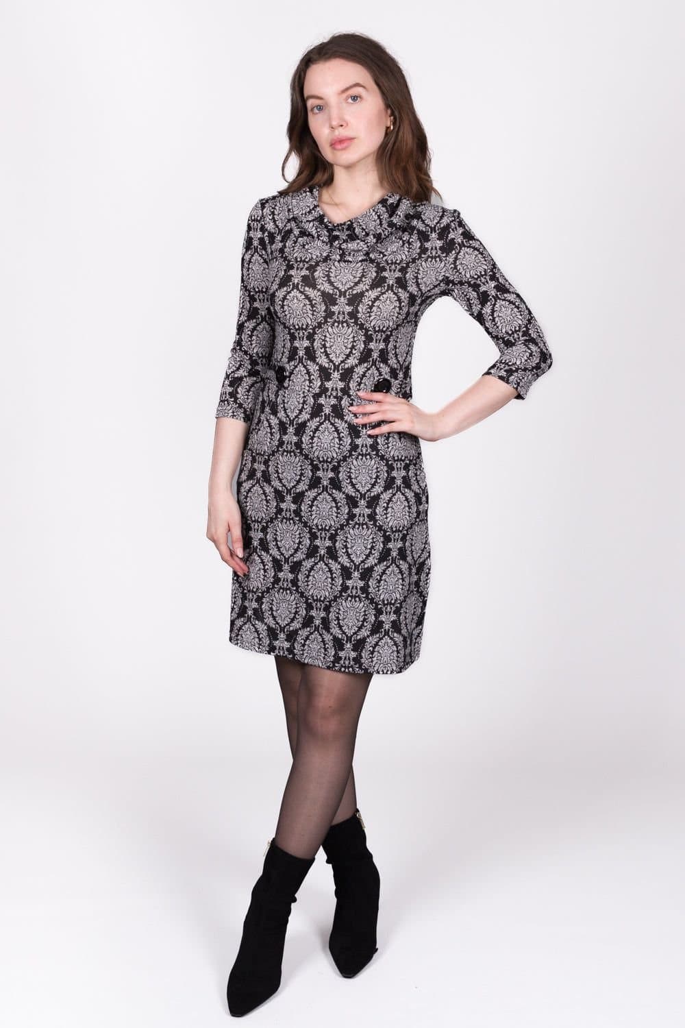 SOLO SOLO Women's Paisley Button Dress in Black