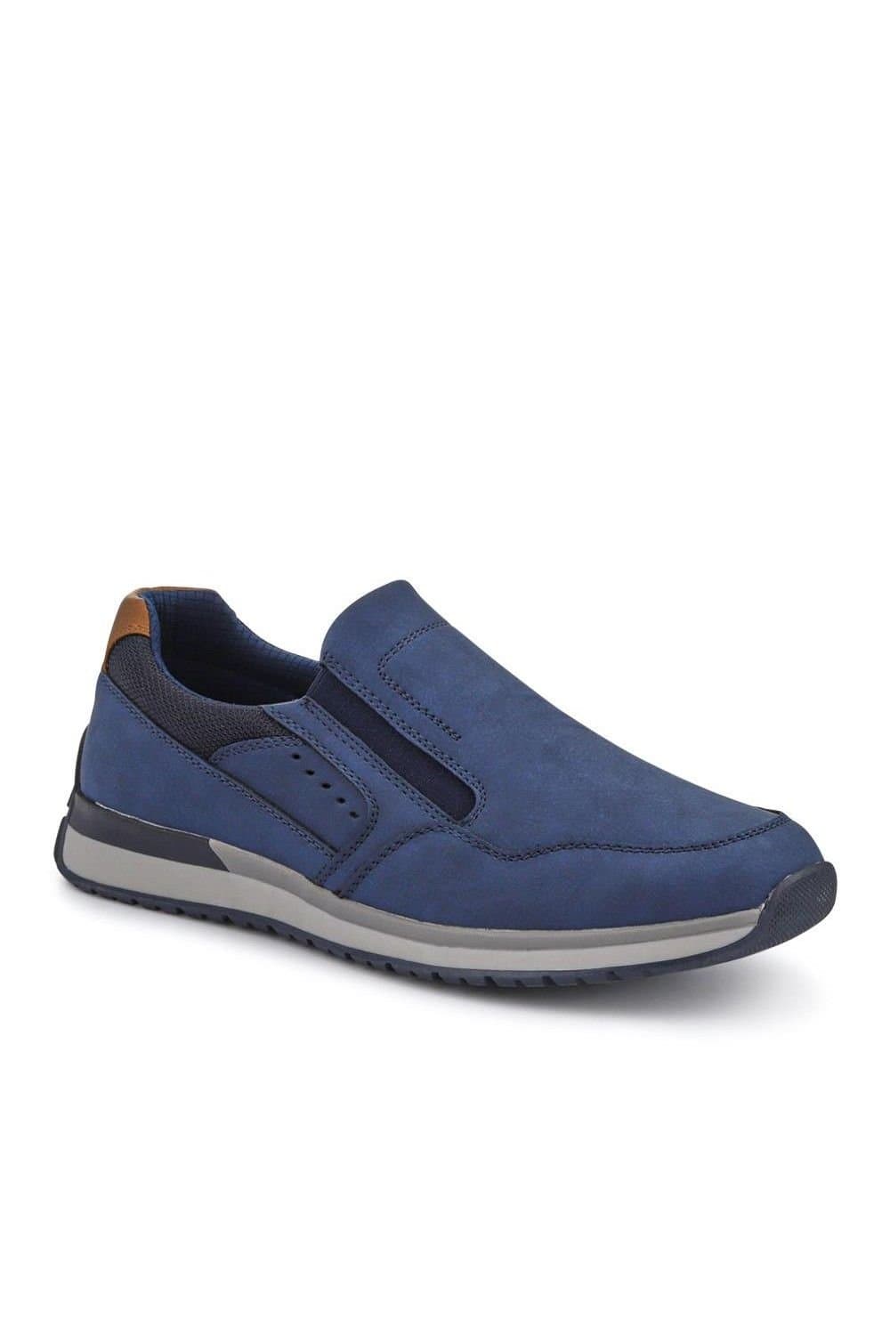 Pavers Pavers Men's Wide Fit Elasticated Slip On Shoes in Navy