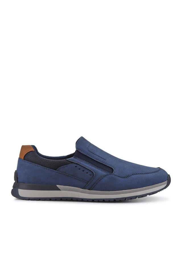 Pavers Pavers Men's Wide Fit Elasticated Slip On Shoes in Navy - 2