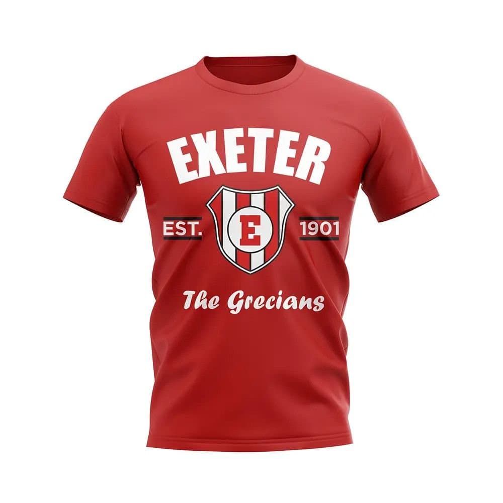 Exeter Exeter Men's Personalised Established Football T-Shirt in Red