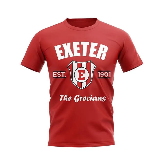 Exeter Exeter Men's Personalised Established Football T-Shirt in Red - 2