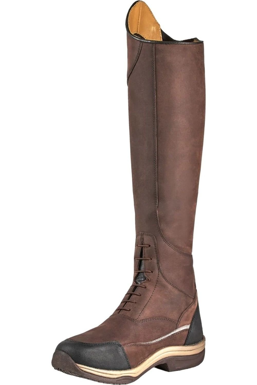 Moretta Moretta Women's Voltana XGRIP Buffalo Leather Long Riding Boots in Brown - 4