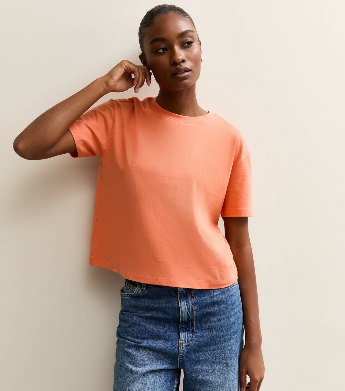 New Look New Look Coral Cotton Boxy Fit T-Shirt
