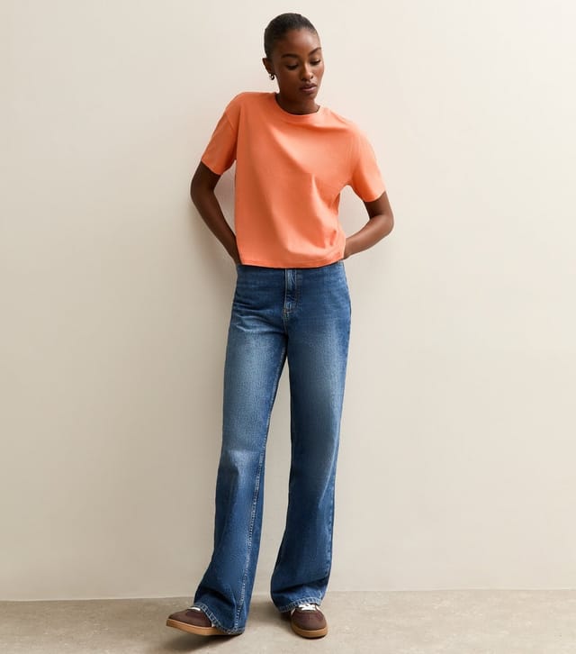 New Look Women's Dark Coral Cotton Boxy Fit T-Shirt New Look - 2