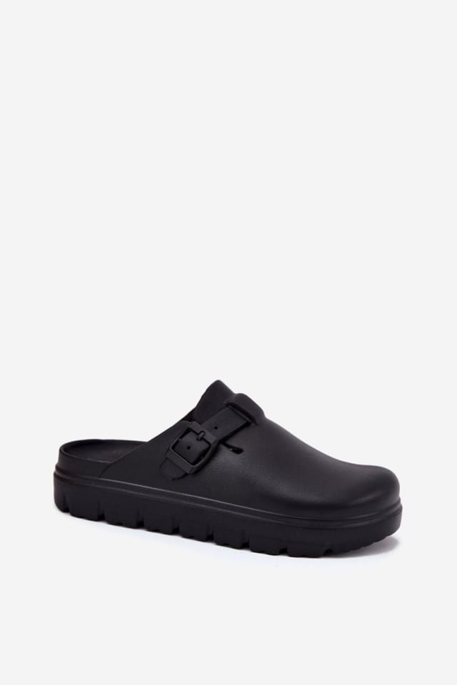 Love Lace Love Lace Women's Comfort Foam Platform Clogs With Adjustable Strap Buckle in Black - 2