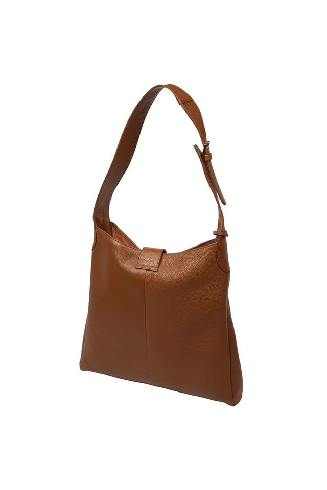 Pure Luxuries London Pure Luxuries London Women's 'Rowena' Leather Shoulder Bag in Tan - 3