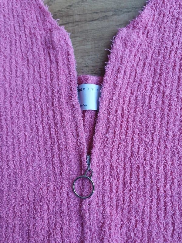 ASOS Petite Pink Knit Halter Zip Up