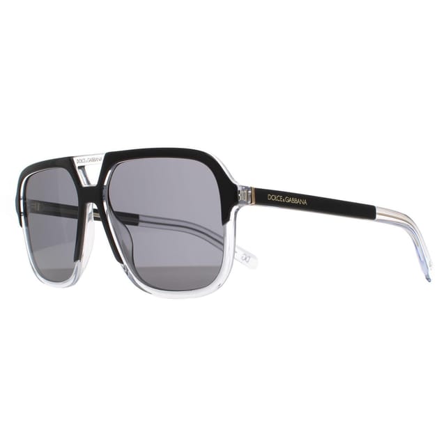 Dolce & Gabbana Dolce & Gabbana Men's Aviator Top Black on Crystal Dark Grey Polarised DG4354 Sunglasses - 2
