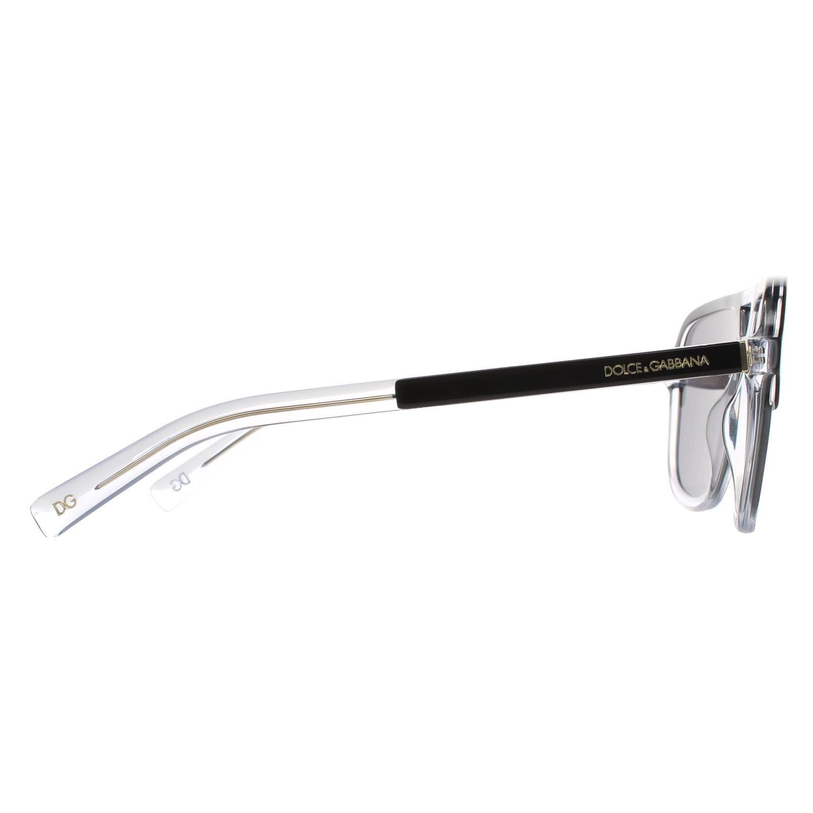 Dolce & Gabbana Dolce & Gabbana Men's Aviator Top Black on Crystal Dark Grey Polarised DG4354 Sunglasses - 4