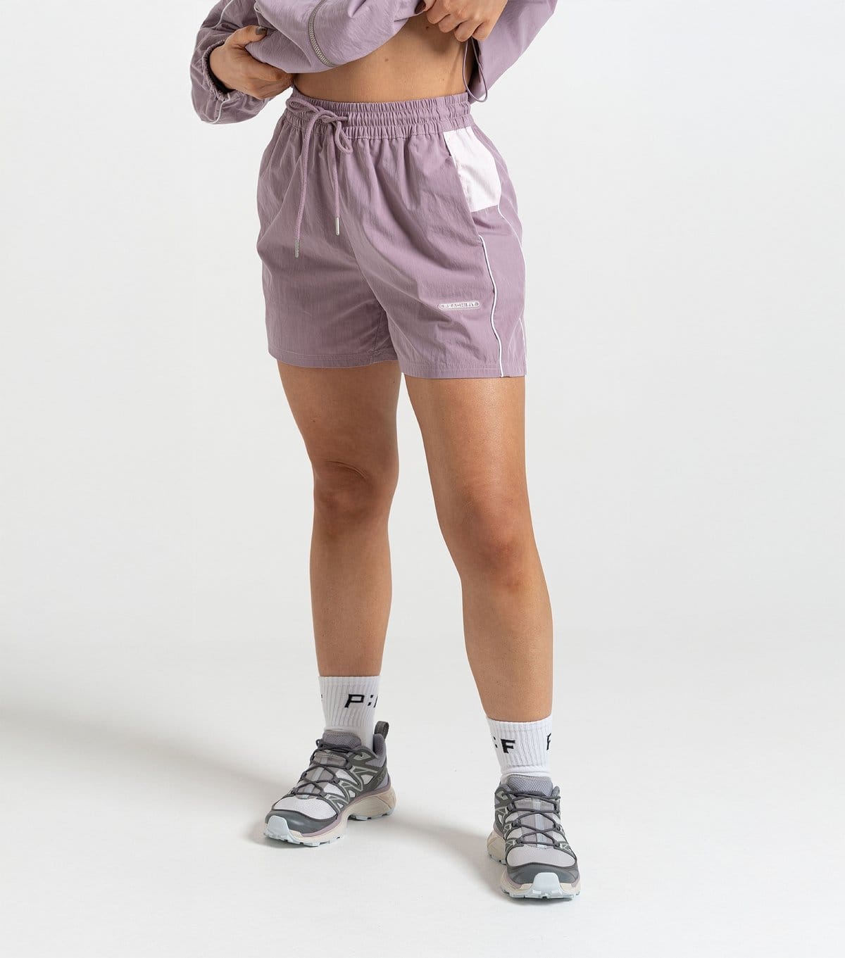 Peach Fit Women's Dusky Purple Drawstring Esme Shorts Peach Fit New Look - 1