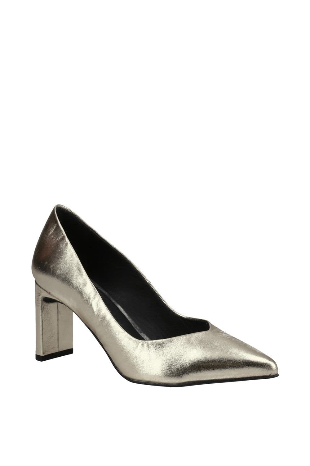 Hush Puppies Hush Puppies Gold Suede Court Shoe