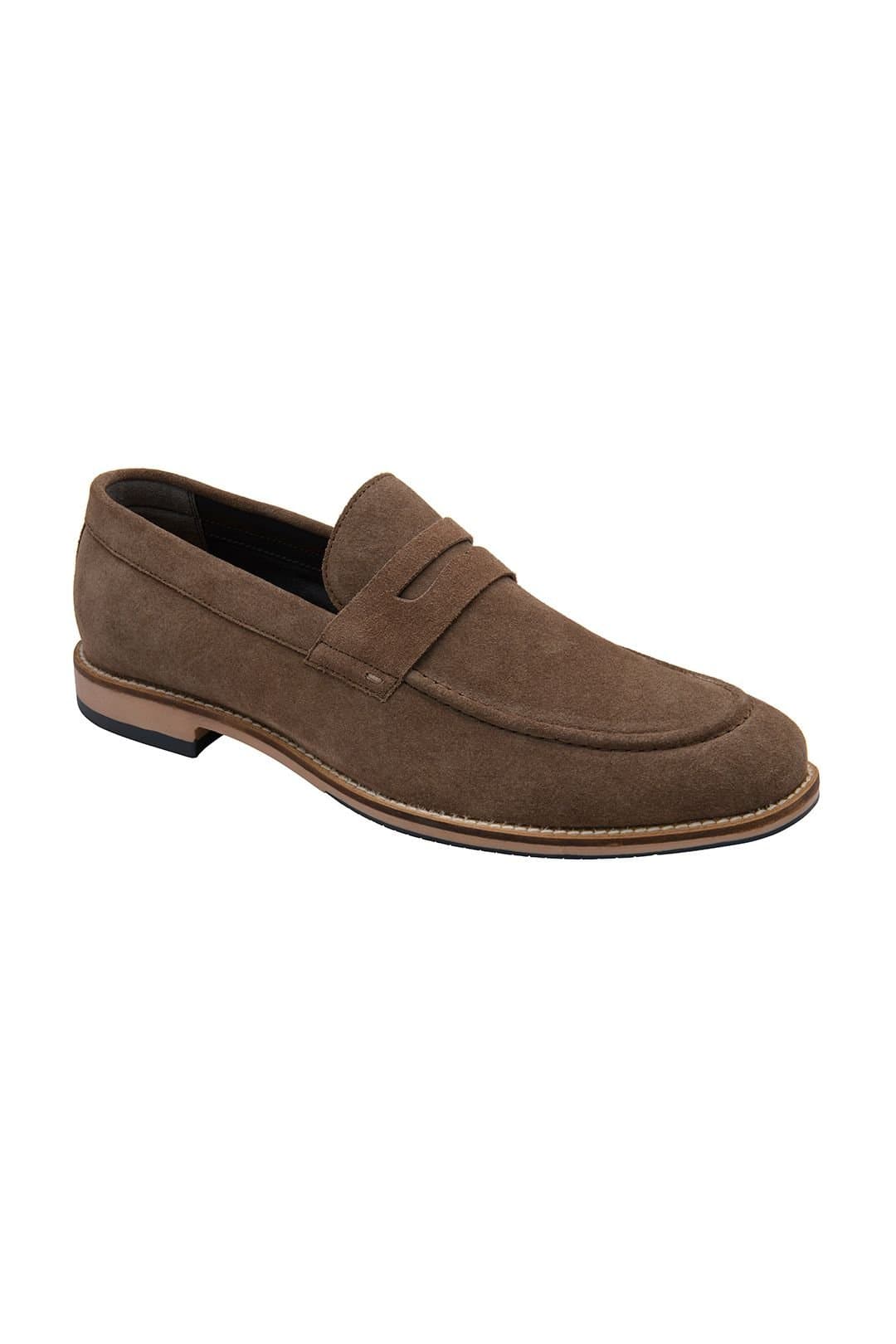 Frank Wright Frank Wright Men's Suede 'Turnbull' Penny Loafers in Light Tan