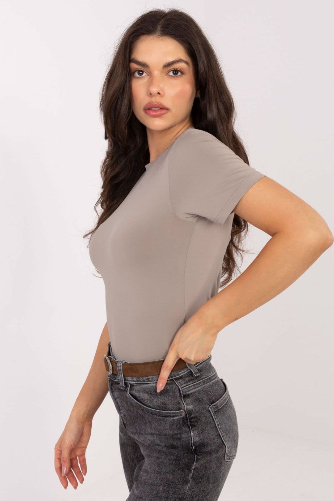 Love Lace Beige Polyamide-Elastane Short Sleeve Blouse