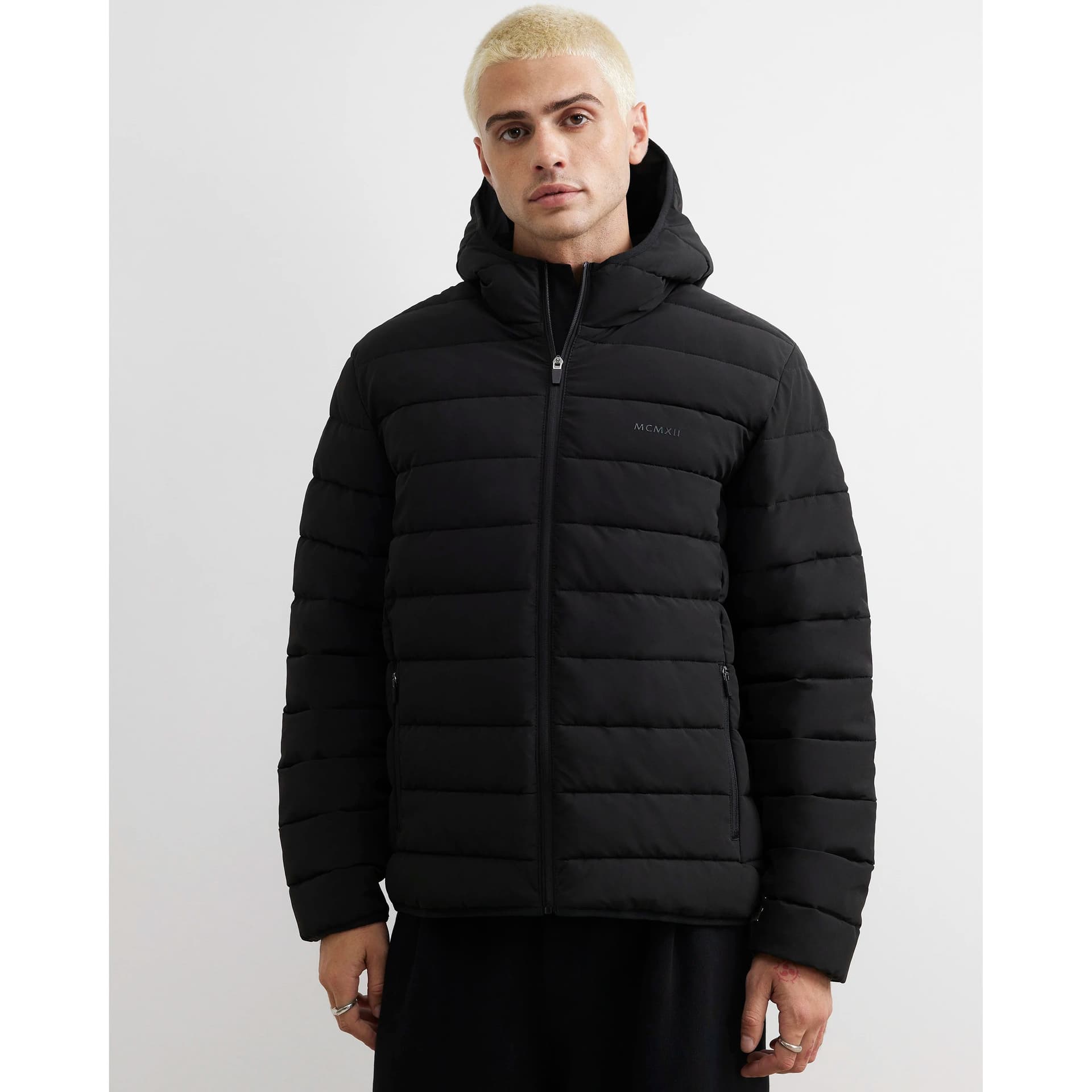 River Island Mens River Island Black Puffer Jacket