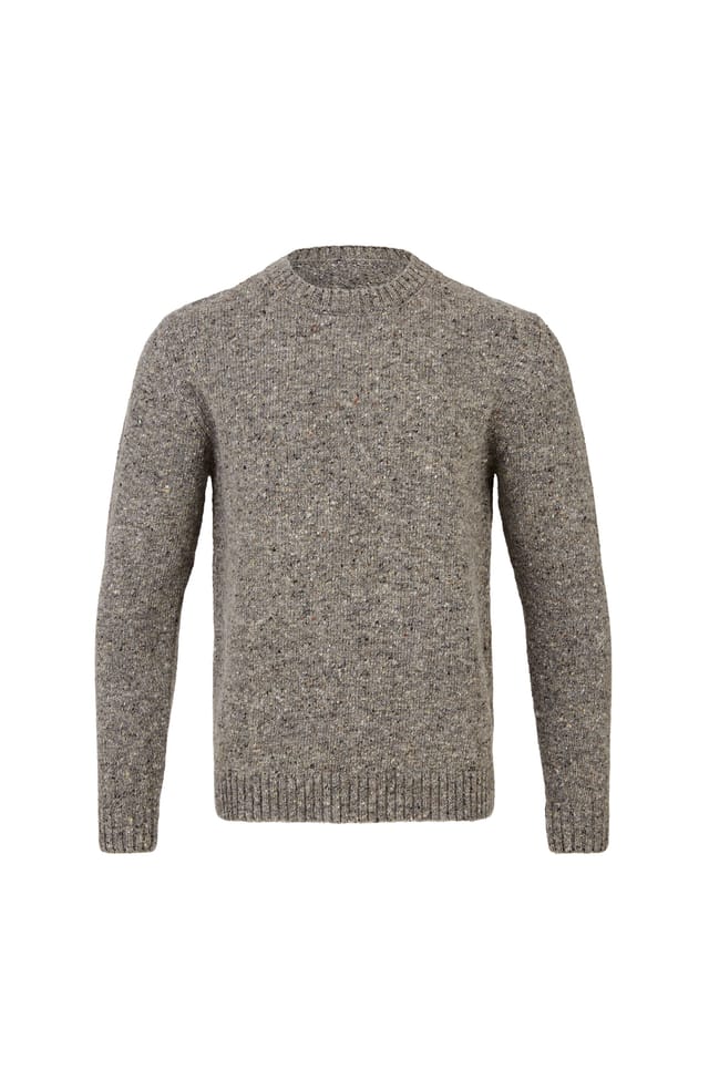 Celtic & Co Celtic & Co Men's Donegal Crew Neck Sweater in Mid Grey - 2