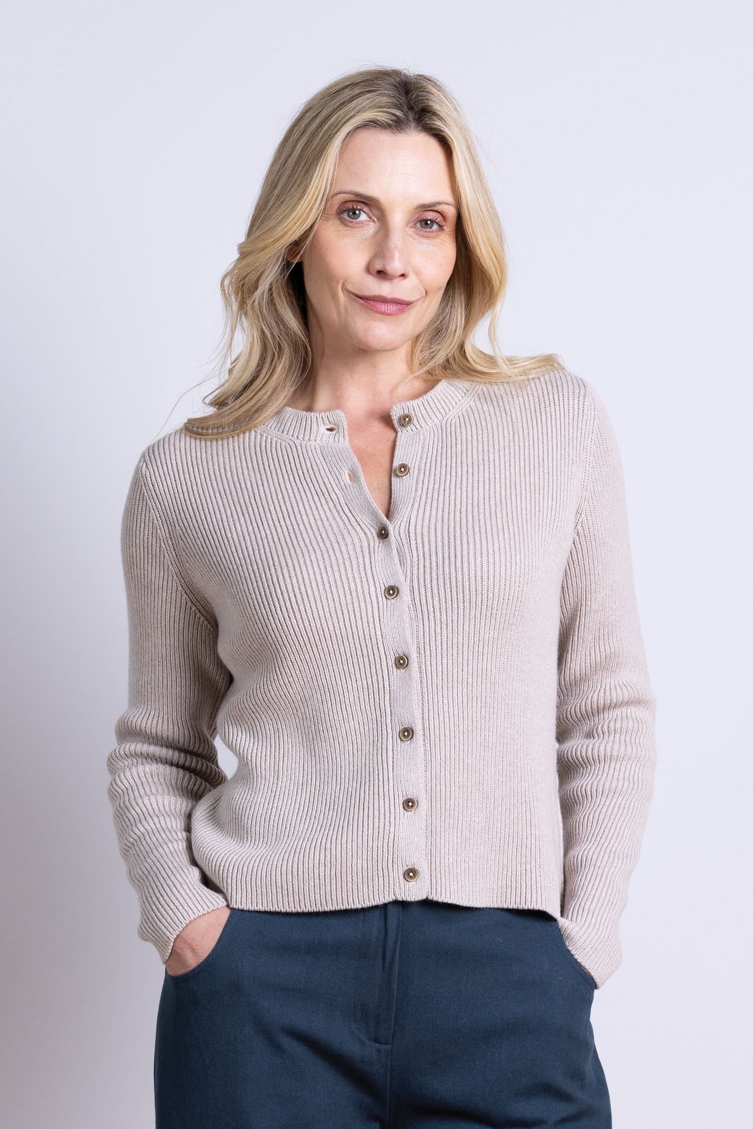 Nomads Clothing Nomads Clothing Women's Button Through Cardi in Light Sand