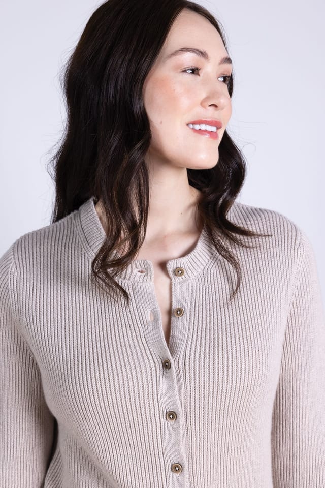 Nomads Clothing Nomads Clothing Women's Button Through Cardi in Light Sand - 3