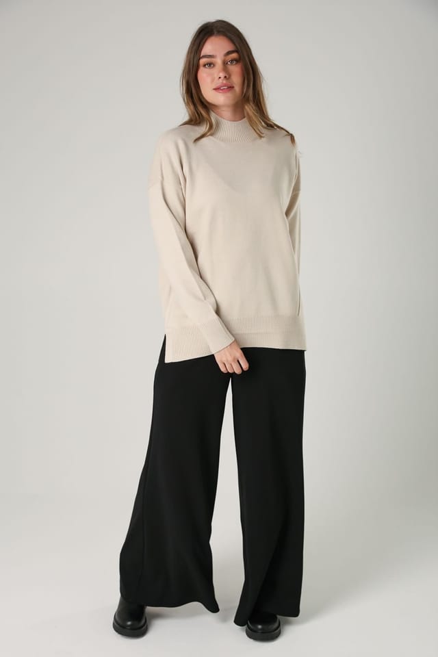 French Connection French Connection Women's Cosy Soft Touch High Neck Seam Jumper in Beige - 3