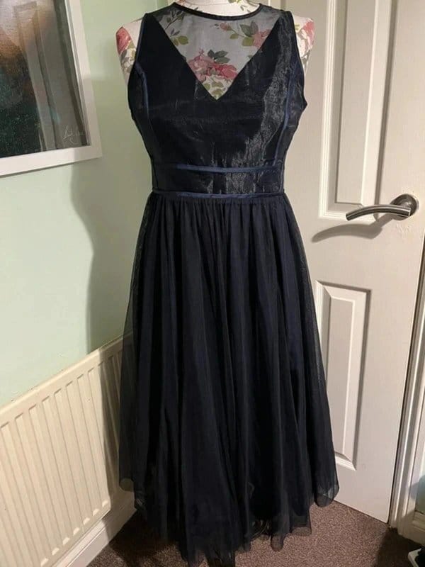 Coast Coast Navy Organza Tulle Prom Dress UK 12 Evening Ball Gown Party - 1