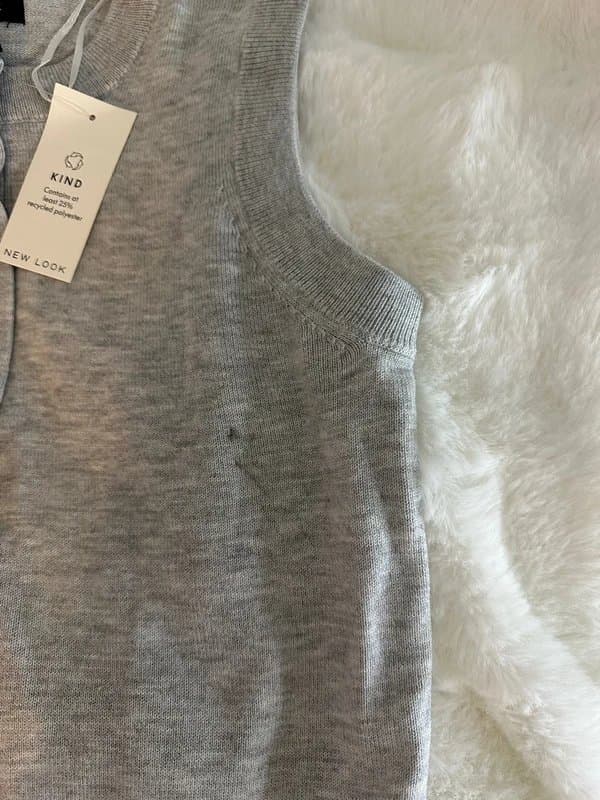 New Look Grey new look knitted waist coat size uk10