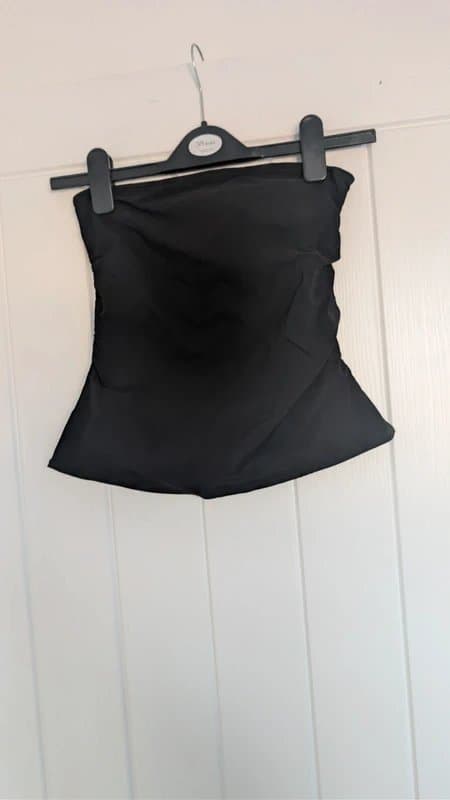 Bershka Bershka Black Bandeau Ruched Top