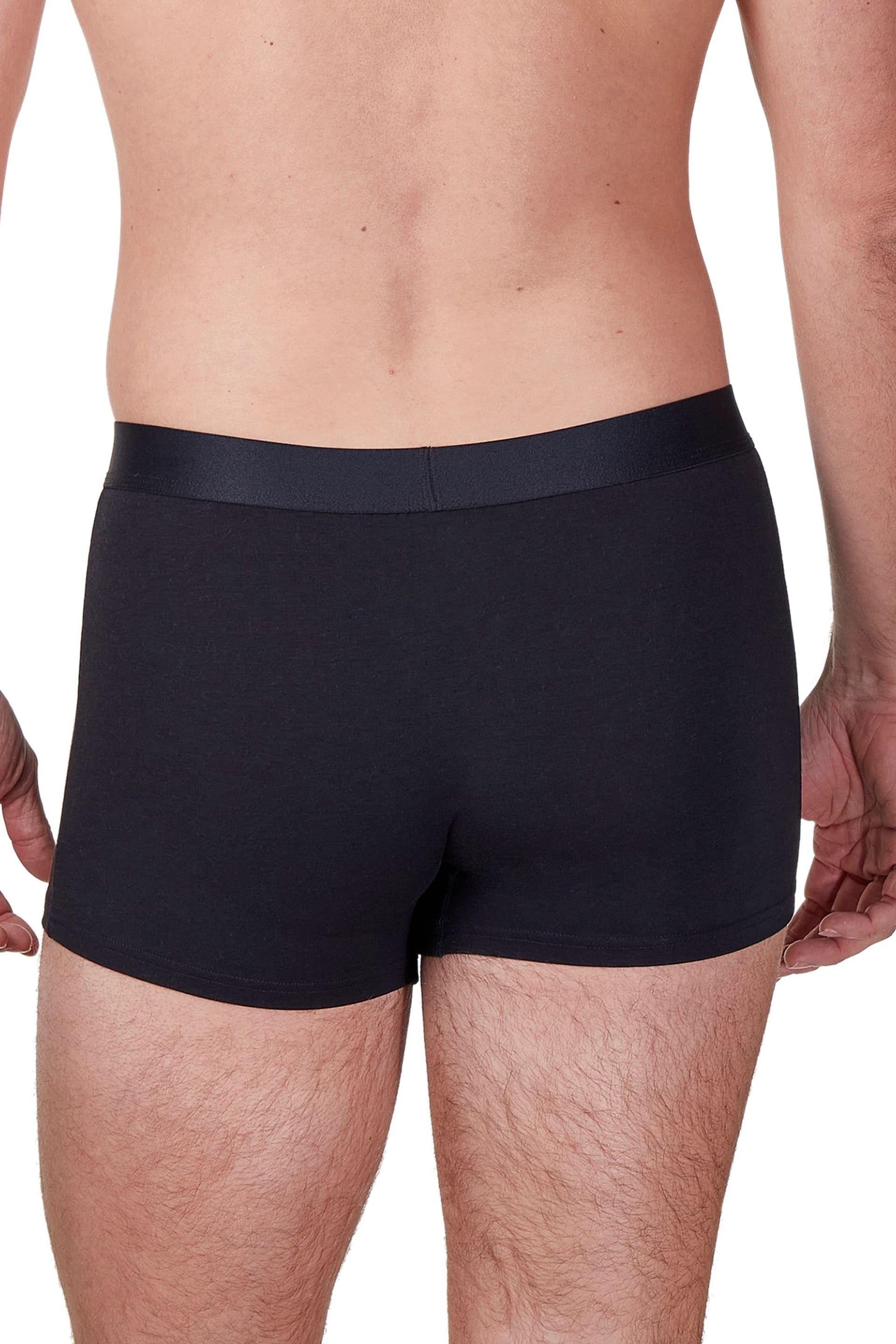 Haigman Haigman Men's 4 Pack Bamboo Cotton Soft Stretch Boxer Trunks in Black - 4